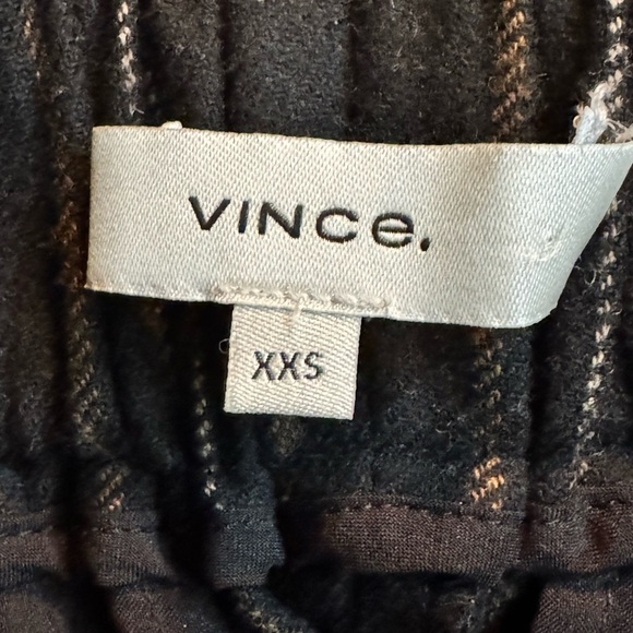 EUC Vince Black/Tan Striped Women's Cropped Pants Elastic Waist Retail $159 - Picture 9 of 9